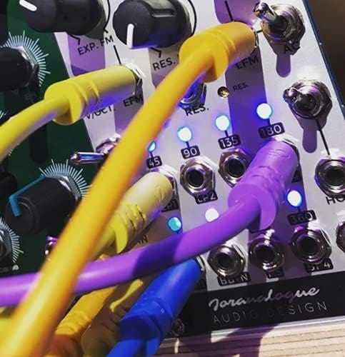 SSMS - Luigi's Modular Spaghetti Eurorack Patch Cables - Package of 5 Blue Cables, 12" (30 cm) Shielded Patch Cords | 3.5 mm Mono Male to Male | 26 AWG Copper Wire | Flexible No-Kink PVC Jacket
