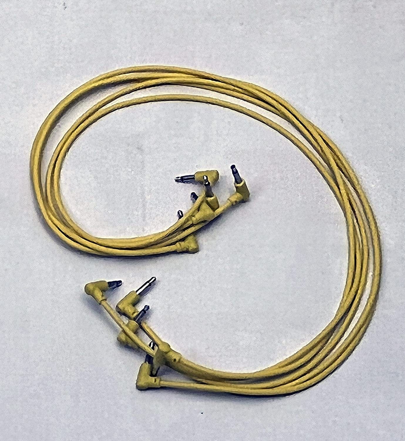 Luigis Modular M-PAR Right Angled Eurorack Patch Cables - Package of 5 Yellow Cables, 24 (60 cm)