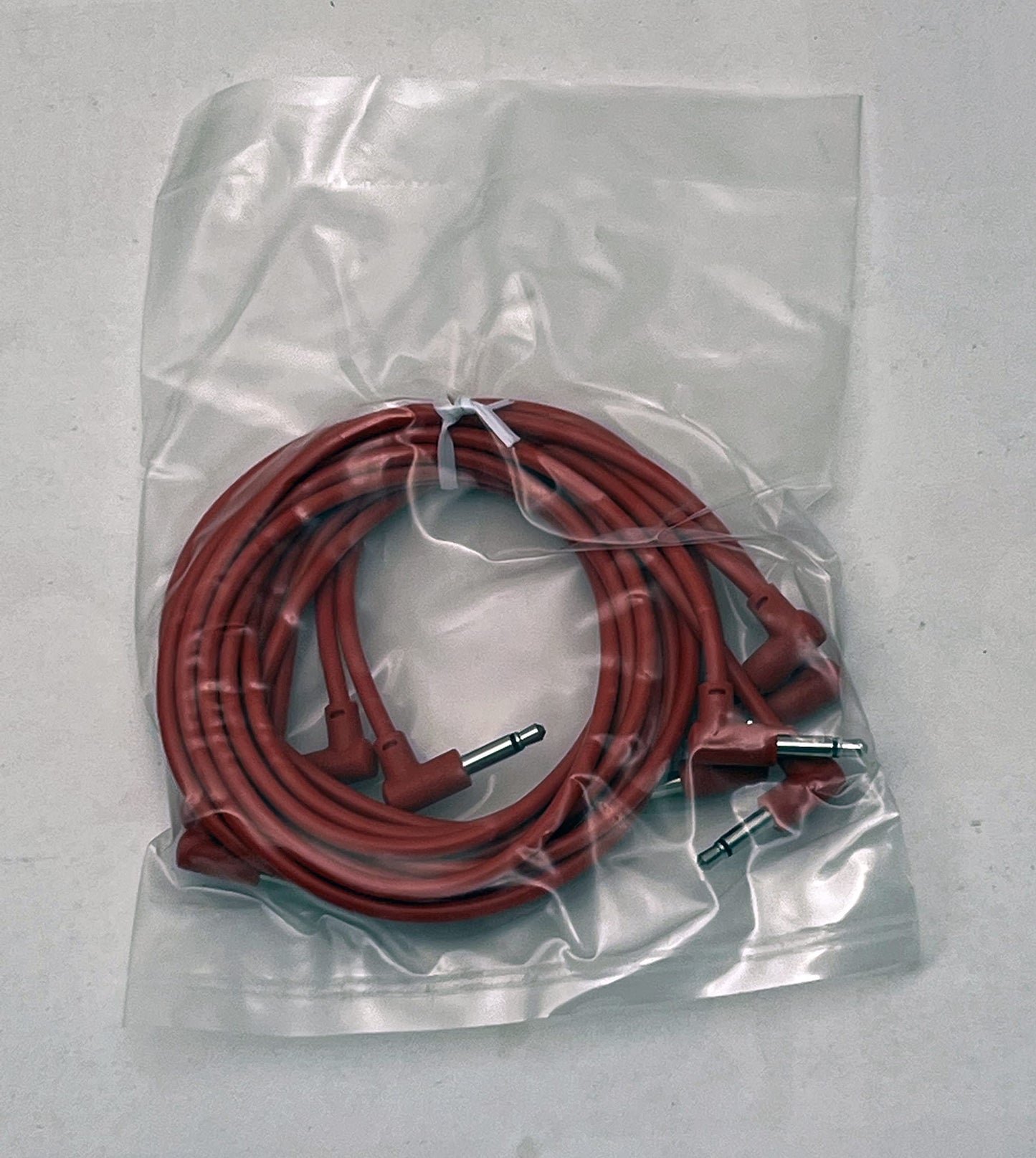 Starving Students Music Supplies SSMS - Luigis Modular M-PAR Right Angled Eurorack Patch Cables - Package of 5 Red Cables (60cm)