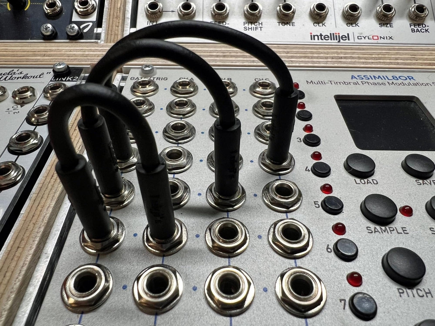 Starving Students Music Supplies Luigi's Modular mPatch Mini Eurorack Patch Cables - 2 Each, 4cm, 6cm & 9cm, Black