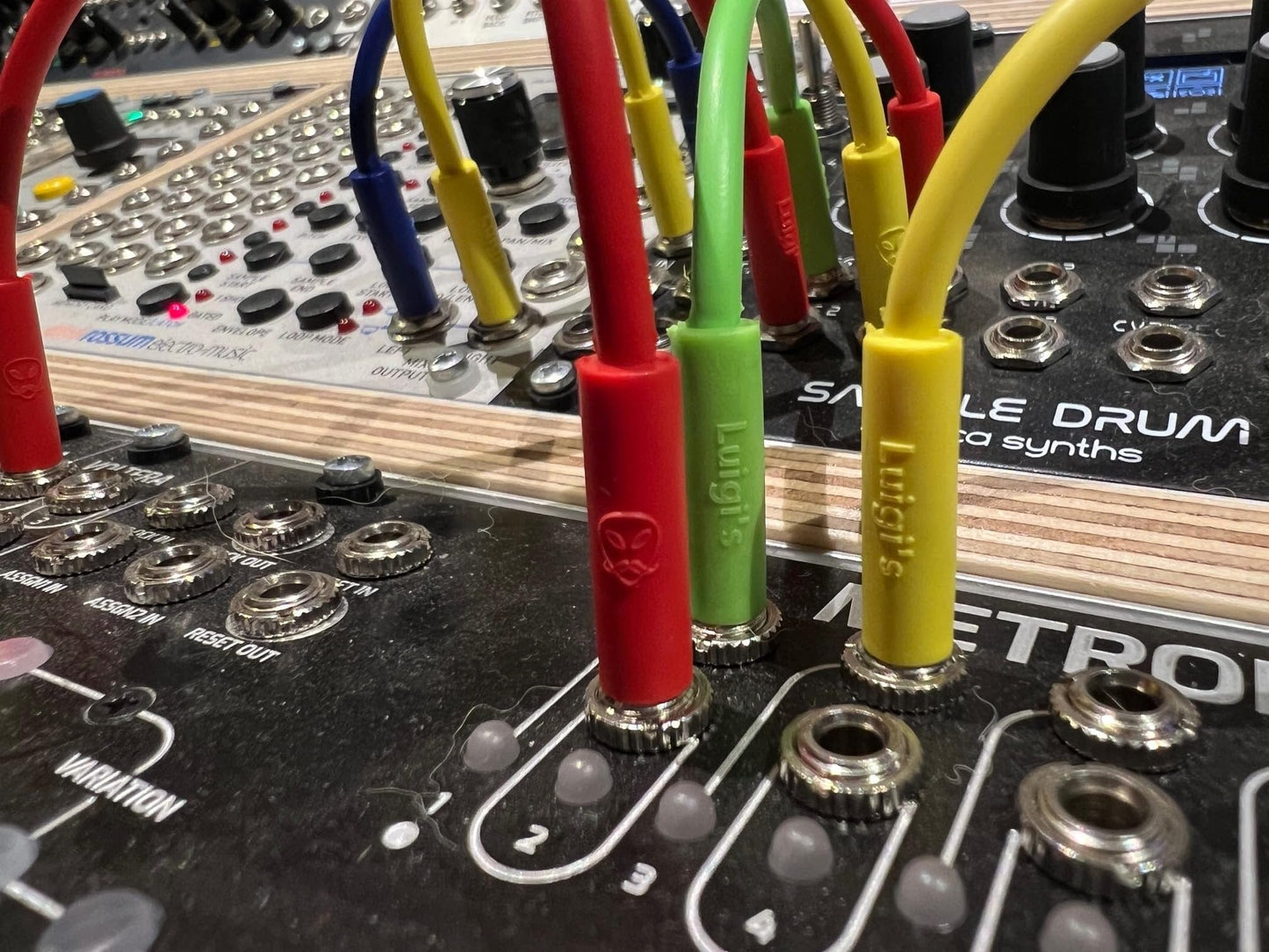 Starving Students Music Supplies Luigi's Modular mPatch Mini Eurorack Patch Cables - Green 2 Each - 5cm, 8cm. &11cm
