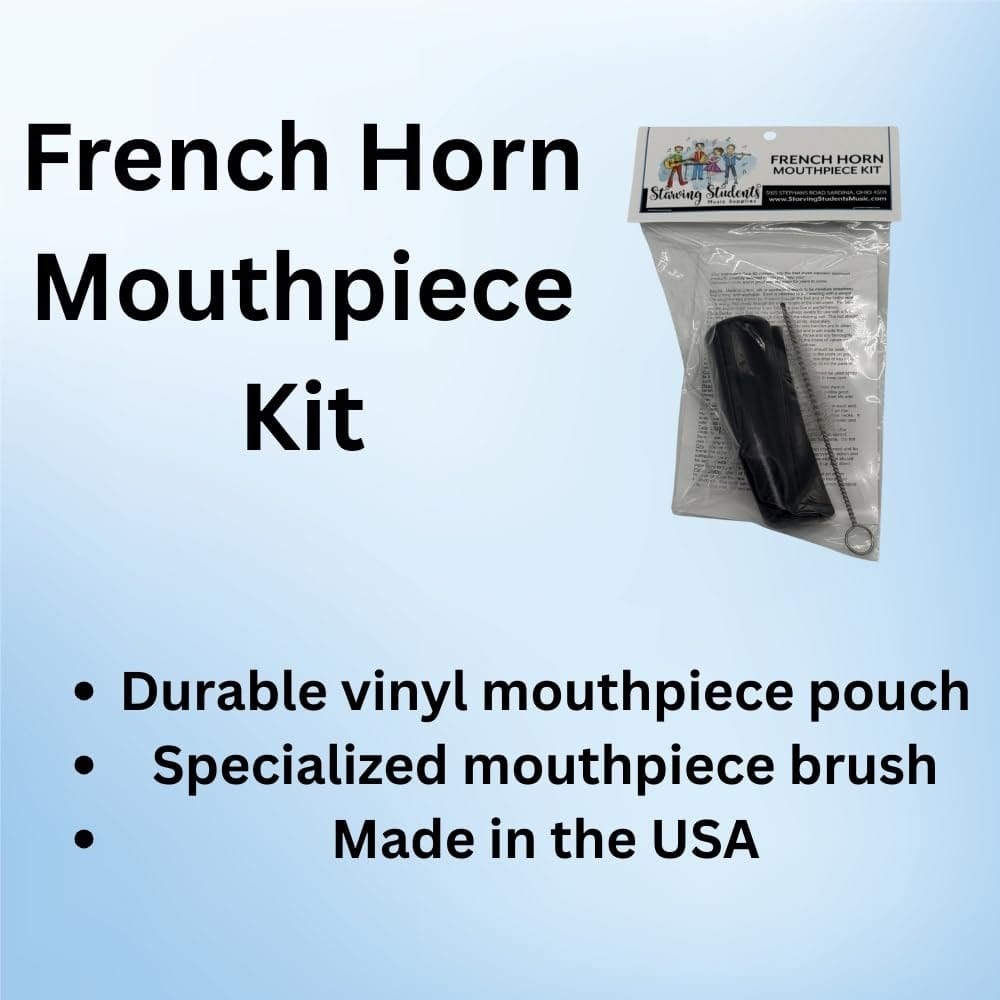 Starving Students Music Supplies French Horn Mouthpiece Care Kit – Includes Mouthpiece Pouch and Cleaning Brush –