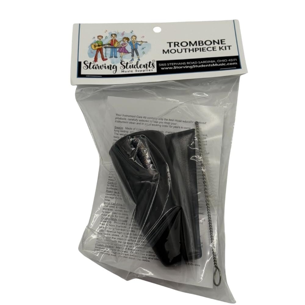 Starving Students Music Supplies Tombone Mouthpiece Care Kit – Includes Mouthpiece Pouch and Cleaning Brush