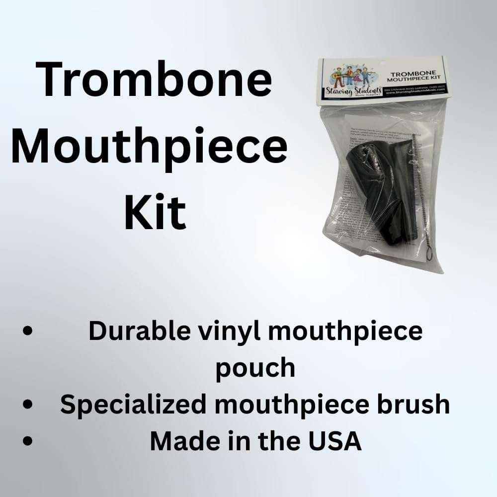 Starving Students Music Supplies Tombone Mouthpiece Care Kit – Includes Mouthpiece Pouch and Cleaning Brush