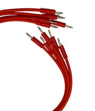 Luigis Modular Bucatini Braided Eurorack Patch Cables - Package of 5 Red Cables, 36" (90 cm)