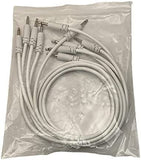 Luigis Modular Supply Spaghetti Eurorack Patch Cables - Package of 5 White Cables, 36 (90 cm)