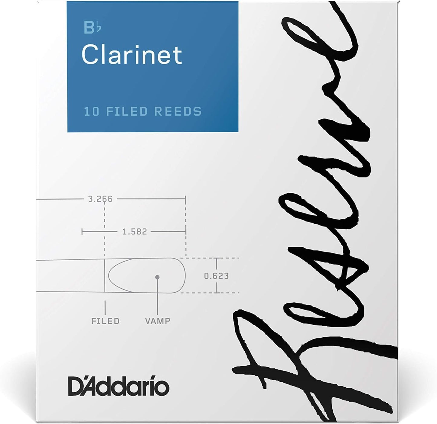 D'Addario Reserve Bb Clarinet Reeds, Strength 4.5, 10-pack