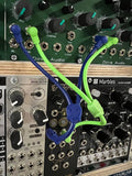 Luigi's Modular M-Doppio Mini Y Right Angled Splitter Patch Cables 15cm x 30cm - 2 Pack (Blue) - 3.5mm Splitter for Eurorack Modular Synthesizer