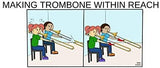Extendabone Trombone Slide Extension Handle for Trombone Students (Blue)