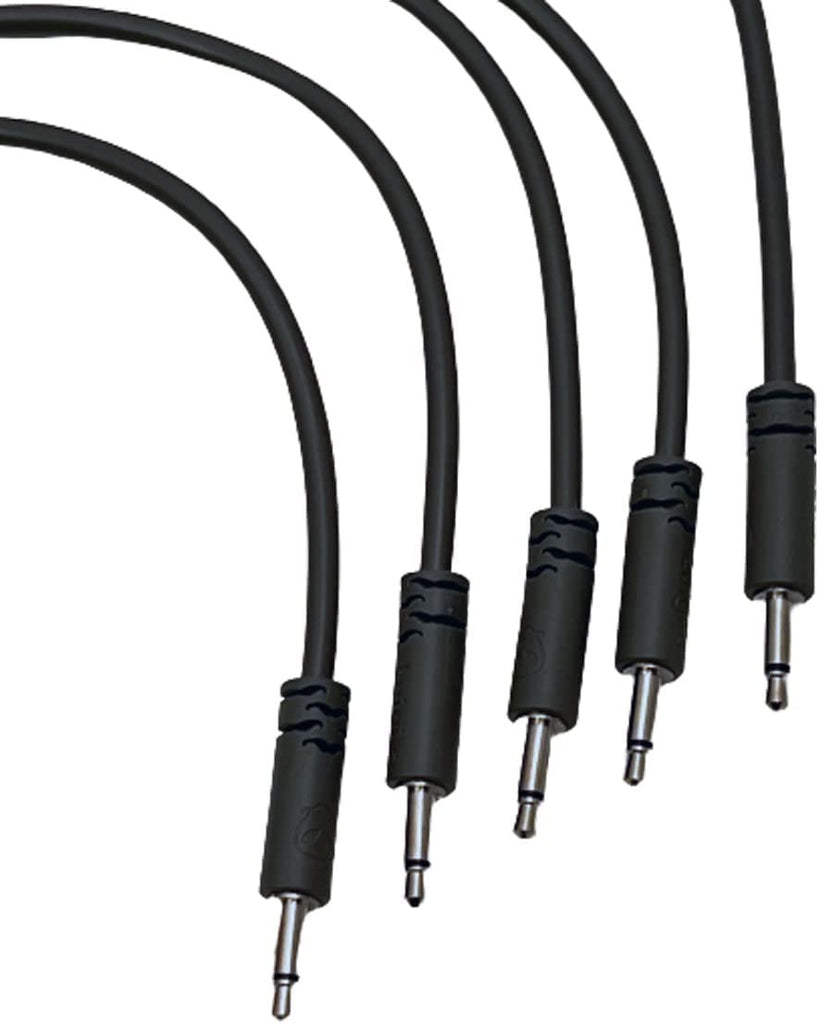Luigis Modular Supply Spaghetti Eurorack Patch Cables - Package of 5 Dark Gray Cables, 18 (45 cm)