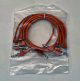 Luigis Modular M-PAR Right Angled Eurorack Patch Cables - Package of 5 Orange Cables, 18" (45 cm)
