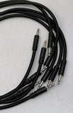 Luigi's Modular Supply Bucatini Braided Patch Cables - Package of 5 Black Cables, 6" (15 cm)