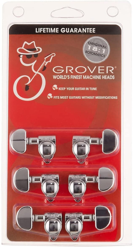Grover 102-18C Rotomatic 18:1 3 per Side Tuners, Chrome