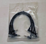 Luigis Modular M-PAR Right Angled Eurorack Patch Cables - Package of 5 Black Cables, 8" (20 cm)