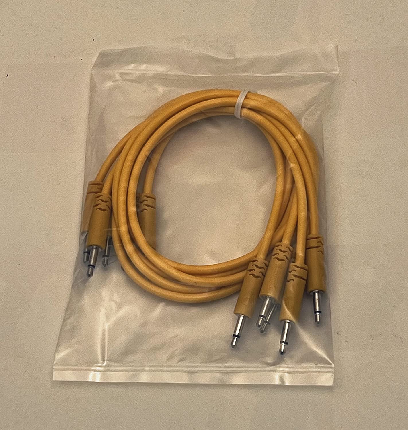 Luigis Modular Supply Spaghetti Eurorack Patch Cables - Package of 5 Gold/Orange Cables, 18 (45 cm)