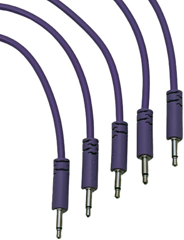 Luigis Modular Supply Spaghetti Eurorack Patch Cables - Package of 5 Purple Cables, 12 (30 cm)
