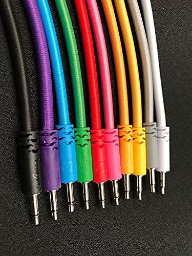 Luigis Modular Bucatini Braided Eurorack Patch Cables - Package of 5 Blue Cables, 36" (90 cm)