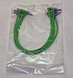 Luigis Modular M-PAR Right Angled Eurorack Patch Cables - Package of 5 Green Cables, 12" (30 cm)