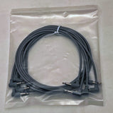 Luigis Modular M-PAR Right Angled Eurorack Patch Cables - Package of 5 Gray Cables, 24" (60 cm)