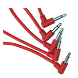 Luigis Modular M-PAR Right Angled Eurorack Patch Cables - Package of 5 Red Cables, 6 (15 cm)
