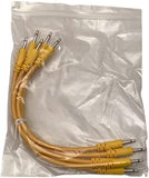 Luigi's Modular Supply Bucatini Braided Patch Cables - Package of 5 Gold Cables, 6" (15 cm)