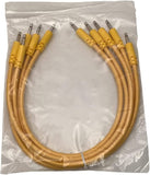 Luigi's Modular Supply Bucatini Braided Patch Cables - Package of 5 Gold Cables, 12" (30 cm)