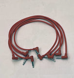 Luigis Modular M-PAR Right Angled Eurorack Patch Cables - Package of 5 Red Cables, 12 (30 cm)