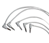 Luigis Modular M-PAR Right Angled Eurorack Patch Cables - Package of 5 White Cables, 24 (60 cm)