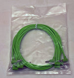 Luigis Modular M-PAR Right Angled Eurorack Patch Cables - Package of 5 Green Cables, 24" (60 cm)