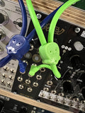 Luigi's Modular M-Doppio Mini Y Right Angled Splitter Patch Cables 15cm x 15cm - 2 Pack (Blue) - 3.5mm Splitter for Eurorack Modular Synthesizer