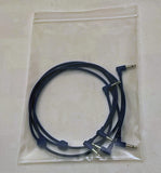 Luigi's Modular M-Doppio Mini Y Right Angled Splitter Patch Cables 15cm x 30cm - 2 Pack (Blue) - 3.5mm Splitter for Eurorack Modular Synthesizer