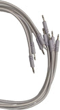 Luigis Modular Supply Bucatini Braided Patch Cables - Package of 5 White Cables, 18 (45 cm)