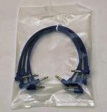 Luigis Modular M-PAR Right Angled Eurorack Patch Cables - Package of 5 Blue Cables, 8" (20 cm)