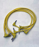 Luigis Modular M-PAR Right Angled Eurorack Patch Cables - Package of 5 Yellow Cables, 12 (30 cm)