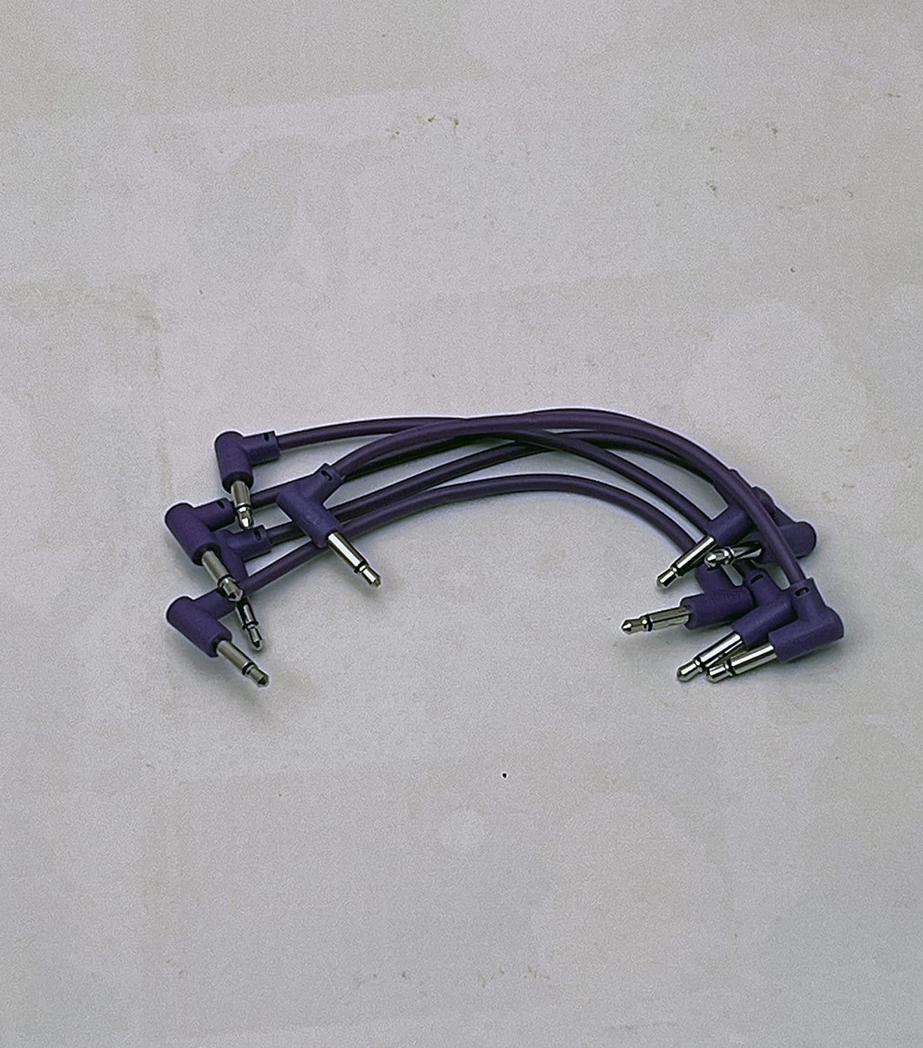 Luigis Modular M-PAR Right Angled Eurorack Patch Cables - Package of 5 Purple Cables, 4 (10 cm)