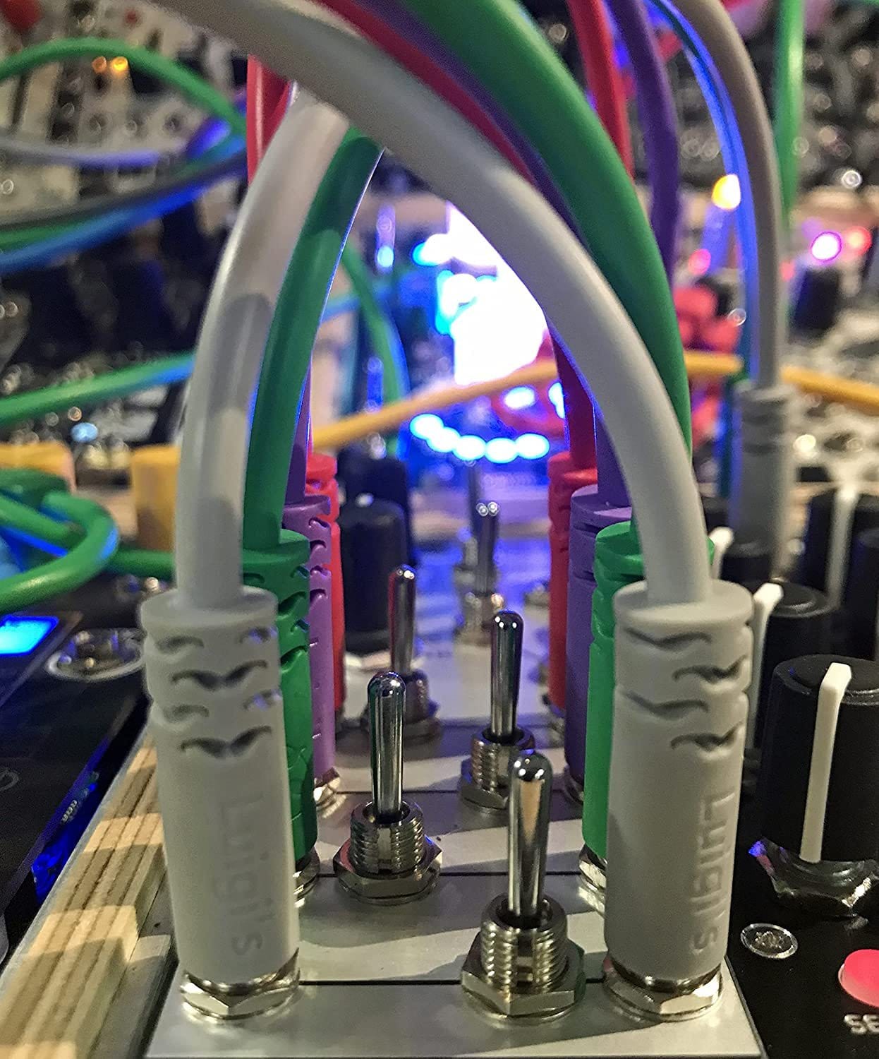 Luigi's Modular Supply Spaghetti Eurorack Patch Cables - Package of 5 Red Cables, 18" (45 cm)